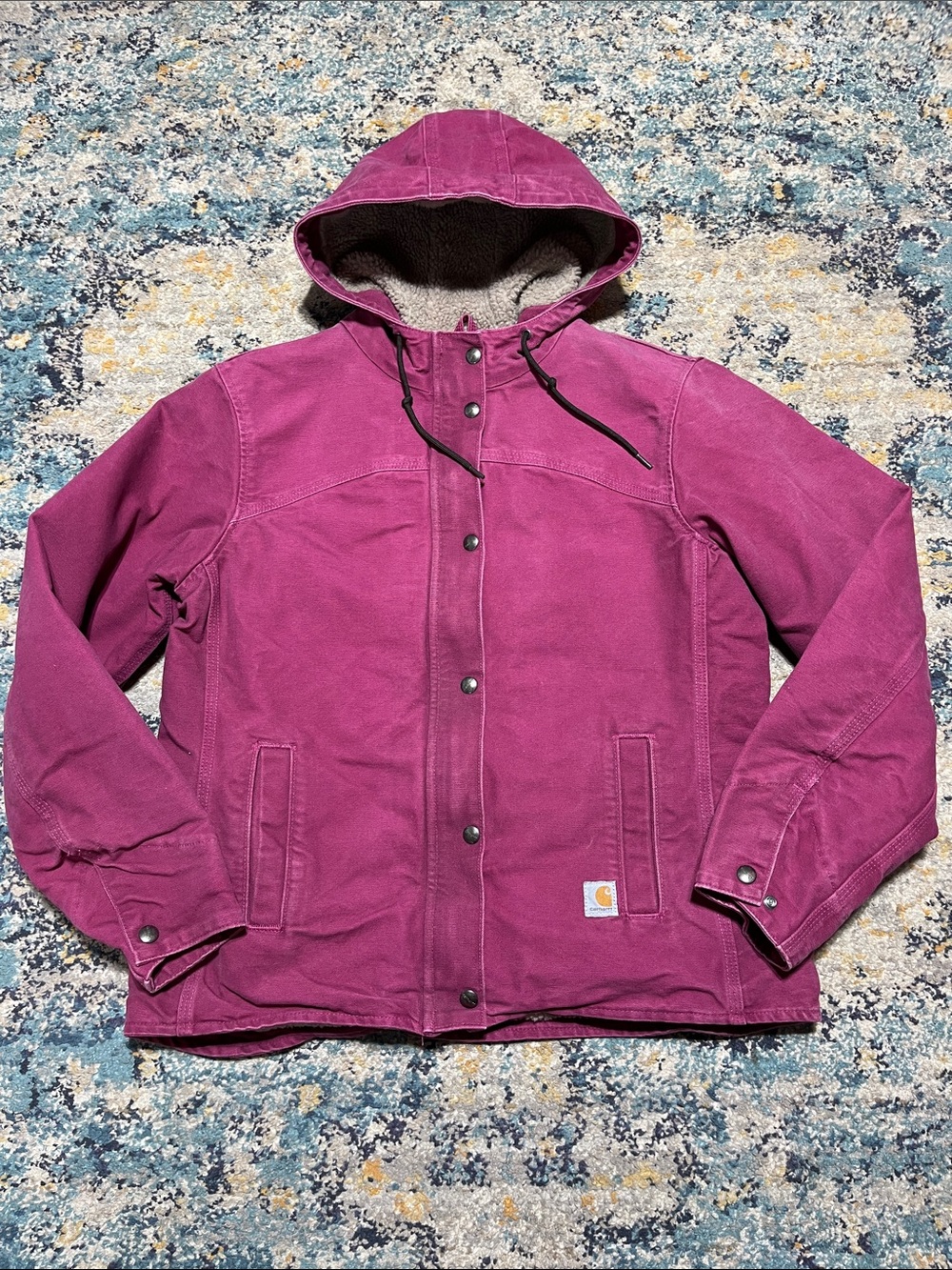 Carhartt Plum Hooded Sherpa-Lined Jacket Size S